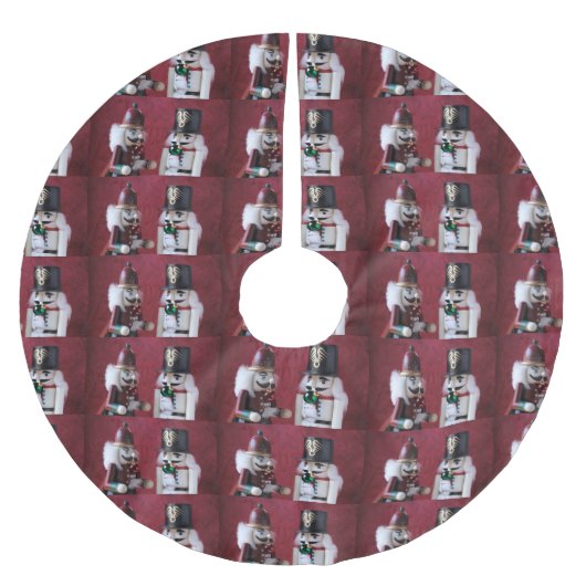 Nussknacker mit Ornamenten Polyester Weihnachtsbaumdecke (Vorderseite)