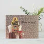 Nussknacker mit silbernem Geschenk Einladung (Stehend Vorderseite)