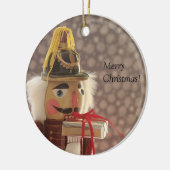 Nussknacker mit silberner Geschenkverzierung Keramik Ornament (Links)