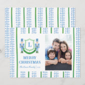 Nussknacker-Monogramm-Weihnachtskarte Einladung (Vorne/Hinten)