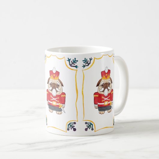 Nussknacker-Mops-Tasse Kaffeetasse (VorderseiteRechts)