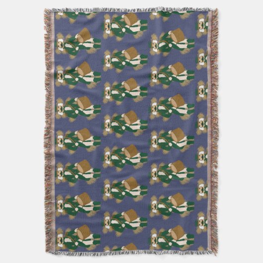 Nussknacker Navy Blau Gewebte Decke (Vorderseite Vertikal)