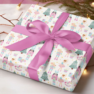 Nussknacker Pink Blaue Christballetttänzerin Geschenkpapier