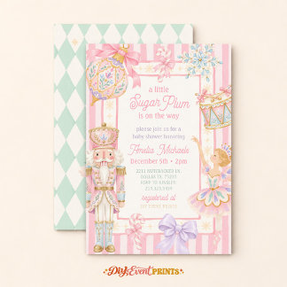 Nussknacker Pink Sugar Plum Fairy Baby Shower Einladung
