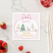 Nussknacker Pink Winter Onederland Geburtstag Serviette (Beispiel)