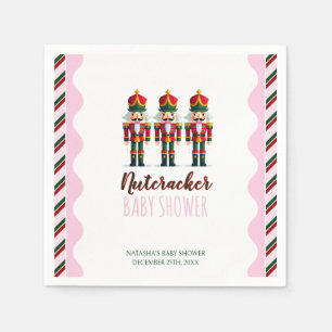 Nussknacker Pinkes Mädchen Weihnachts-Baby-Party Serviette