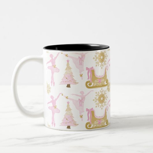Nussknacker-Reihen-Ballett-Tee-Kaffee-Tasse Zweifarbige Tasse (Links)