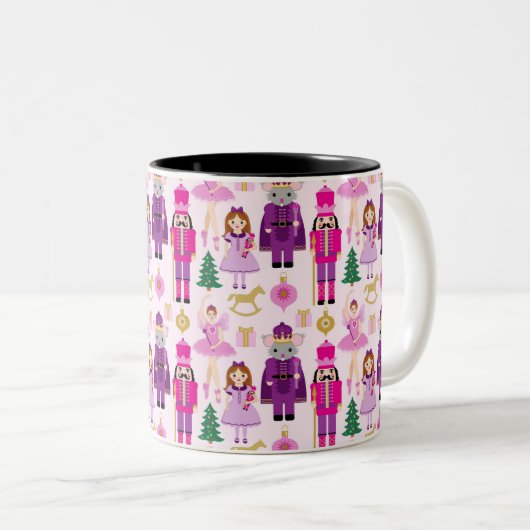 Nussknacker-Reihen-Mäusetee-Kaffee-Tasse Zweifarbige Tasse (VorderseiteRechts)