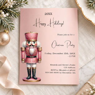 Nussknacker Roségold Weihnachtsfeier-Einladung