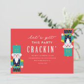 Nussknacker-Soldat-Feiertags-Party Einladung (Stehend Vorderseite)