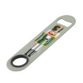 Nussknacker-Soldaten in den weißen und grünen Speed Flaschenöffner (Rückseite Schrägansicht)