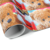 Nussknacker spricht mit Teddybären Geschenkpapier (Rolleneckpunkt)