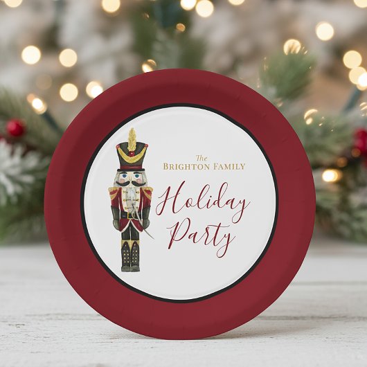 Nussknacker Traditionelles Weihnachten Rot Pappteller