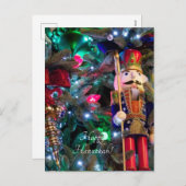 Nussknacker und Ornamente Feiertagspostkarte (Vorne/Hinten)