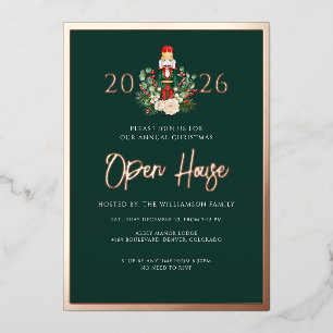 Nussknacker-Weihnachten-Open-House-Schrift Folieneinladung