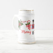 Nussknacker-Weihnachten Stein Bierglas (Vorderseite Links)