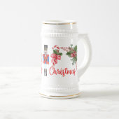 Nussknacker-Weihnachten Stein Bierglas (VorderseiteRechts)