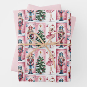 Nussknacker Weihnachten Wasserfarbe Mädchenhaft Fe Geschenkpapier Set