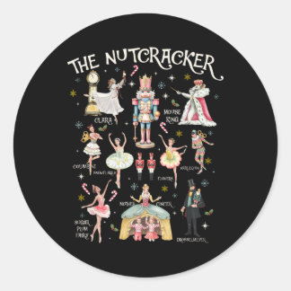 Nussknacker Weihnachten Xmas Familie passende Pyja Runder Aufkleber