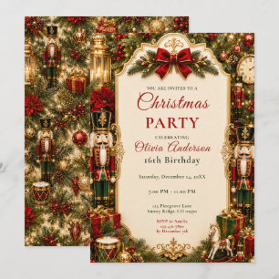 Nussknacker-Weihnachts-16er-Party Einladung