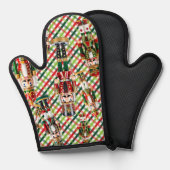 Nussknacker-Weihnachts-Kariert Ofenhandschuh (Vorderseite/Rückseite)