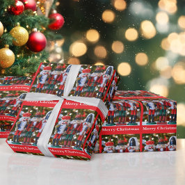 Nussknacker-Weihnachts- oder Feiertags-Grußrolle a Geschenkpapier
