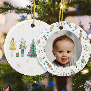 Nussknacker-Weihnachtsbaby-Foto Keramik Ornament