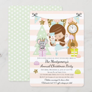 Nussknacker-Weihnachtsfeier-Einladungen Dunkelhaar Einladung