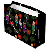 Nussknacker-Weihnachtsgeschenktasche Große Geschenktüte (Rückseite Schrägansicht)