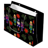 Nussknacker-Weihnachtsgeschenktasche Große Geschenktüte (Vorderseite Schrägansicht)