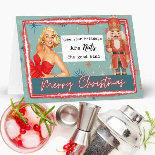Nussknacker-Weihnachtskarte - Lustig - Retro - Bes Karte