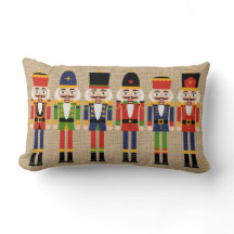 Nussknacker-Weihnachtskissen auf Imitat Leinwand