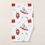 Nussknacker-Weihnachtsmuster Badhandtuch Set (Handtuch)