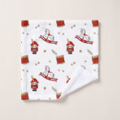 Nussknacker-Weihnachtsmuster Badhandtuch Set (Waschlappen)