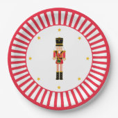 Nussknacker-Weihnachtsplatte Rot und Weiß Pappteller (Vorderseite)