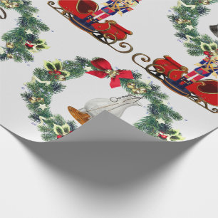 Nussknacker-Weihnachtsschlitten Vintage-Laternen Geschenkpapier