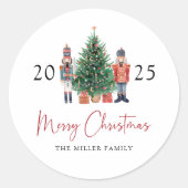 Nussknacker-Weihnachtssticker Runder Aufkleber (Vorderseite)