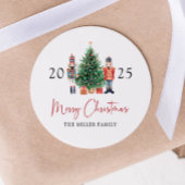 Nussknacker-Weihnachtssticker Runder Aufkleber