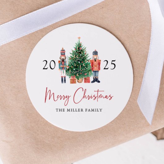 Nussknacker-Weihnachtssticker Runder Aufkleber