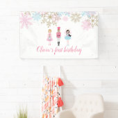 Nussknacker Winter-Schneeflocken-Geburtstag Banner (Insitu)