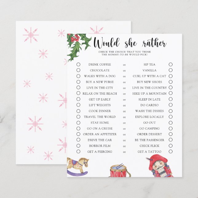 Nussknacker - Würde sie eher Babyshower-Spiel (Vorne/Hinten)