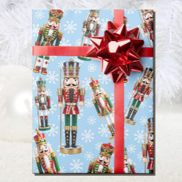 Nussknacker-Wurf auf Schnee-Weihnachtsrolle von Geschenkpapier