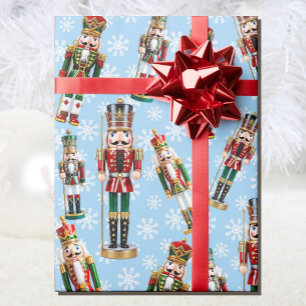 Nussknacker-Wurf auf Schnee-Weihnachtsrolle von Geschenkpapier