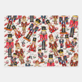 Nussknacker Wurf Weihnachtsbonbons 3 Geschenkpapier Set (Vorderseite)