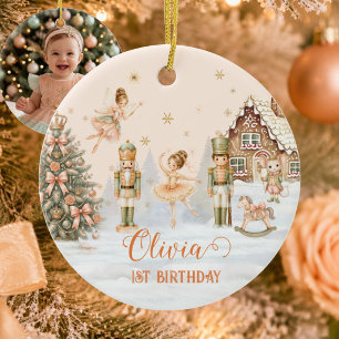 Nussknacker Zuckerpflaume 1. Geburtstags-Andenken Keramik Ornament
