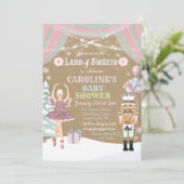 Nussknacker Zuckerpflaume Baby Shower Einladung (Stehend Vorderseite)