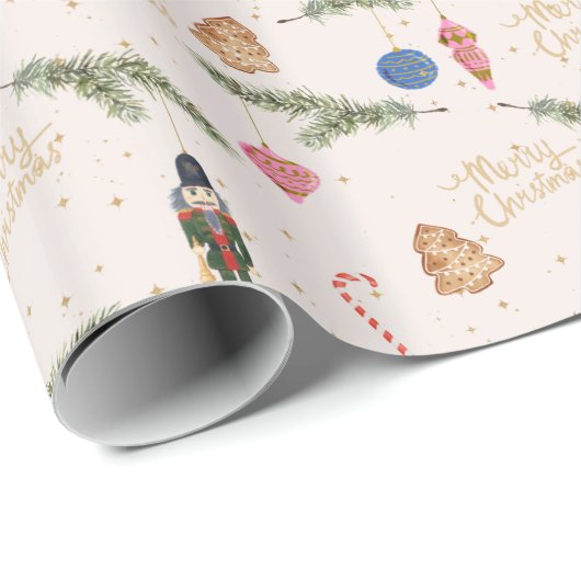 Nussknackrosa Geschenkpapier (Rolleneckpunkt)