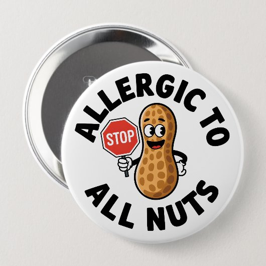 Nut-Allergie-Warnung Button (Vorne & Hinten)