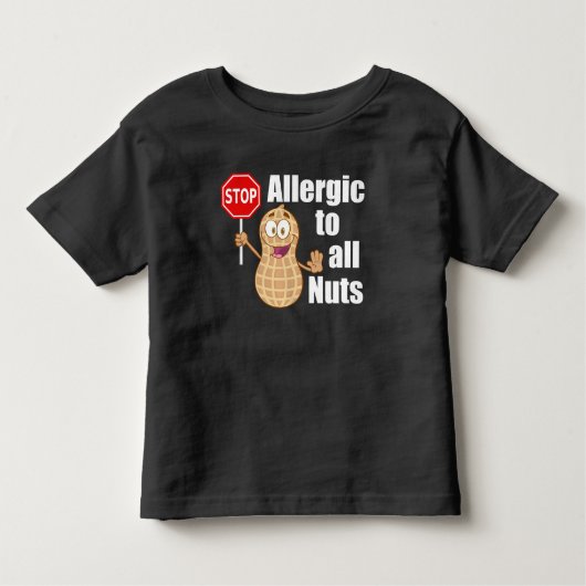 Nut Allergy Awareness Peanut Warnung Kleinkind T-shirt (Vorderseite)