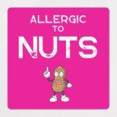 Nut Allergy Colorful Waterproof Square Sticker (Design 1)